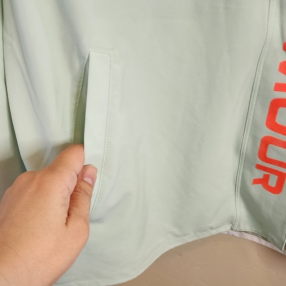 Under Armour Recover woven color block jacket, green and white, Large - Picture 7 of 11